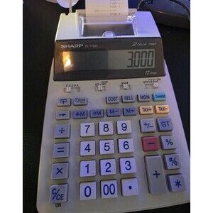 Sharp EL-1750V 12-Digit 2-Printing Calculator w/ Power Cord Tested Works